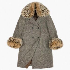 Blumarine Wool Fox Fur Coat